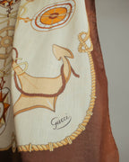 “GUCCI” 70’s-80’s nautical motif sheer scarf
