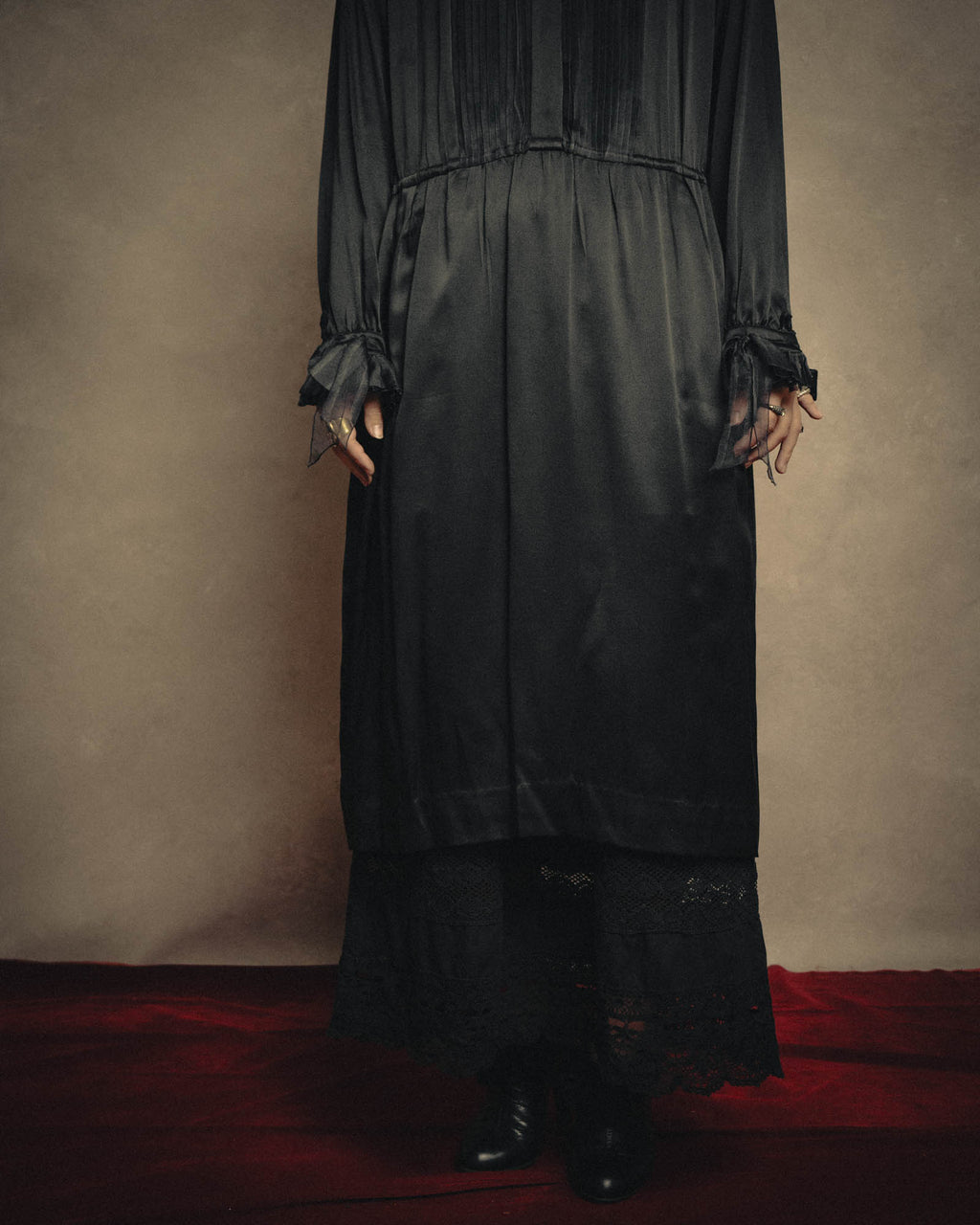 -SPECIAL- “Christian Dior” 90’s Silk pleated ruffle dress