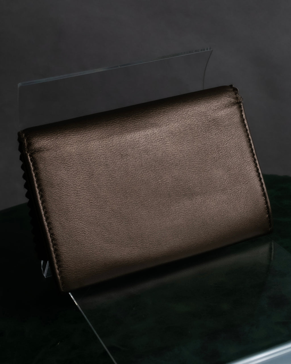 "LOEWE" Logo engraved leather card case