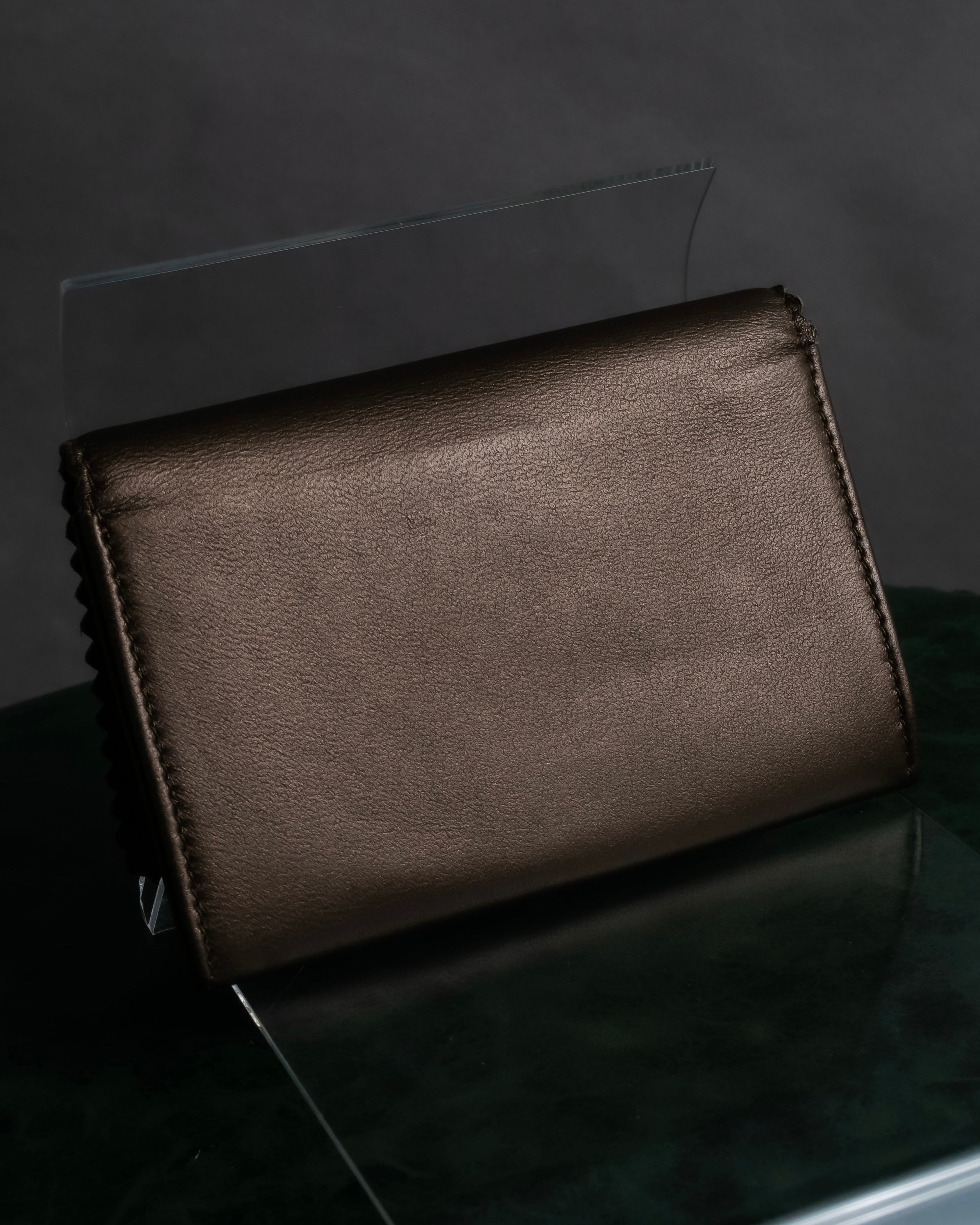 "LOEWE" Logo engraved leather card case