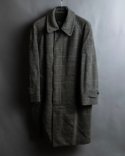 "BURBERRYS" Fine check pattern herringbone coat