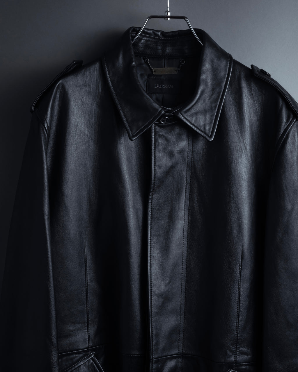 "DURBAN" Double zipper sheepskin leather coat