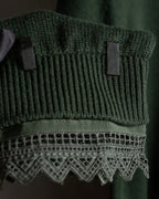 "MONCLER" Relaxed fit high neck lace change knit