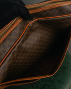 "CELINE" 80's-90's Macadam monogram pvc leather shoulder briefcase