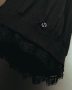 "GUCCI" 90's-10's Delicate lace-trim knit tank top