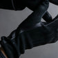 "HERMES" Leather switching design inner brushed feel gloves