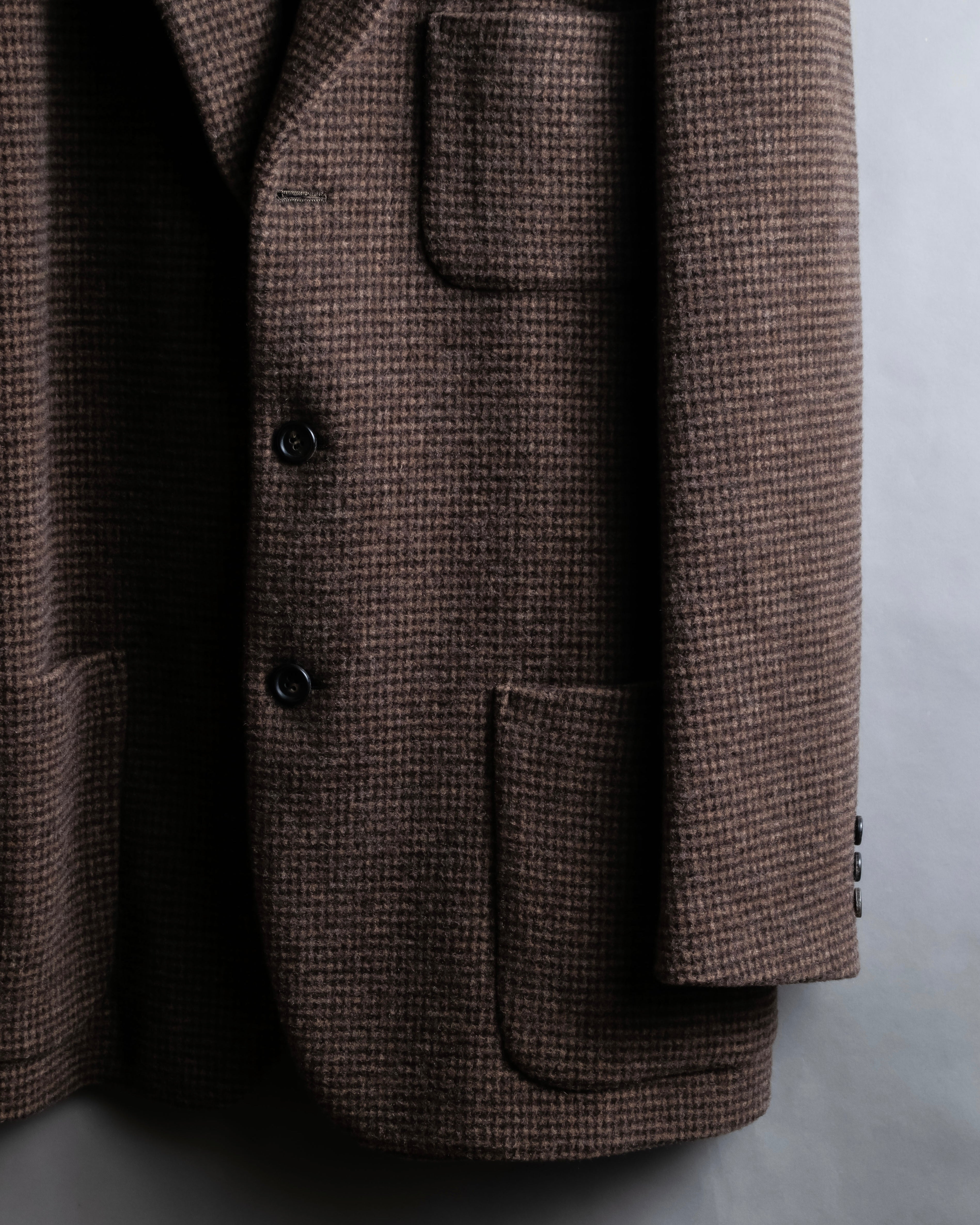 "COMME des GARCONS
HOMME DEUX" Brown checked pattern tailored jacket