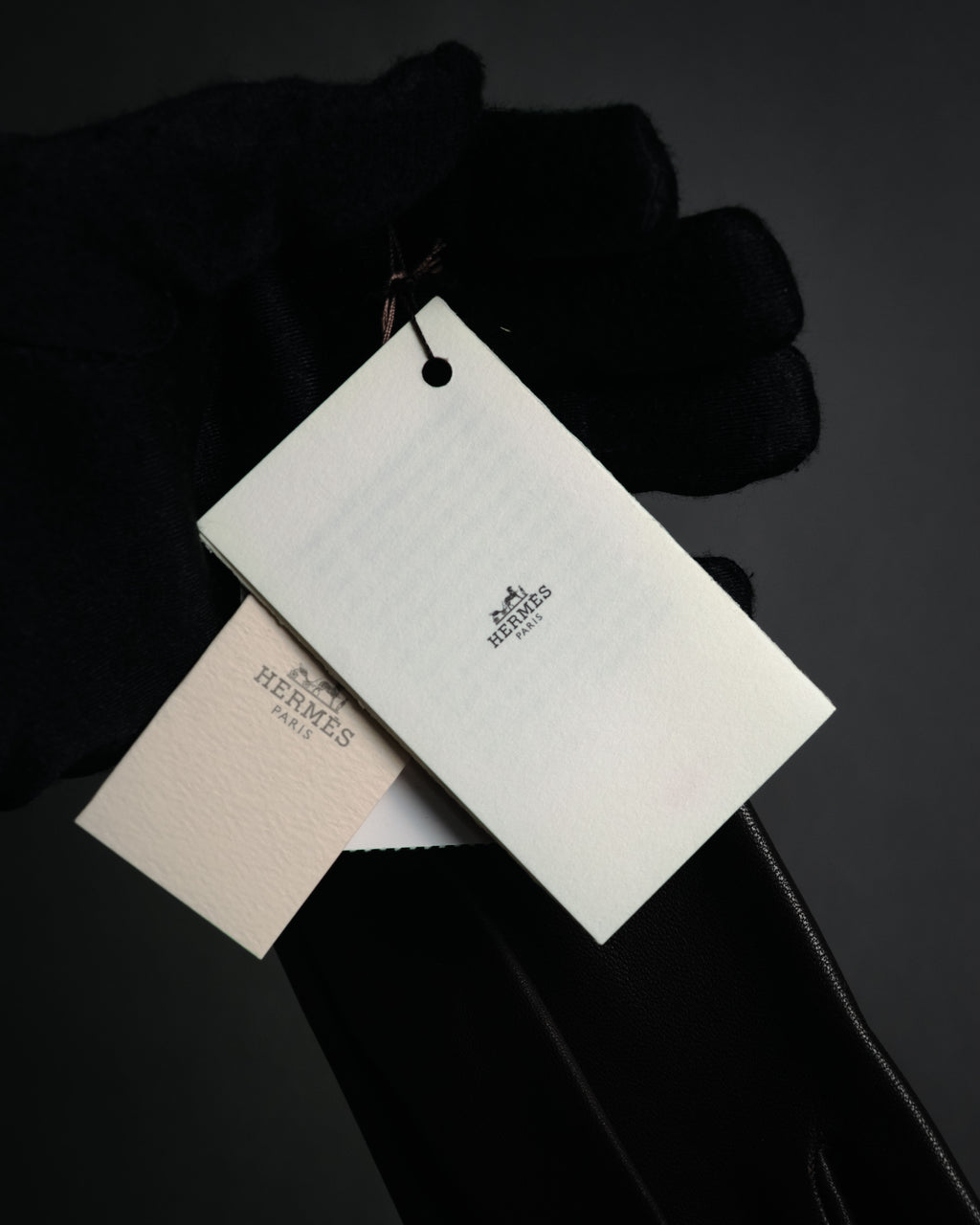 “HERMÈS” 2010’s bi material lambskin silk lined gloves