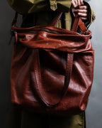 "MAISON MARGIELA" Genuine leather 2way brown color sailor bag
