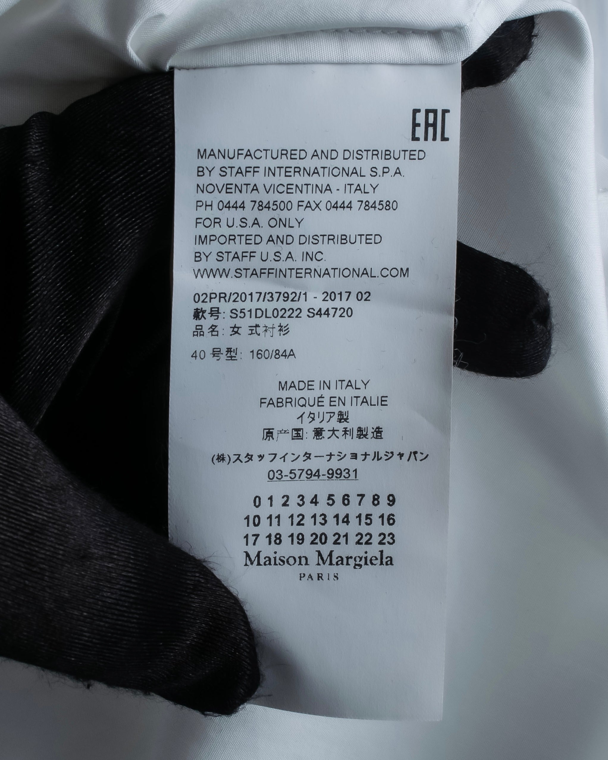 "MAISON MARGIELA" 17AW super long sleeve gimmick cotton shirt