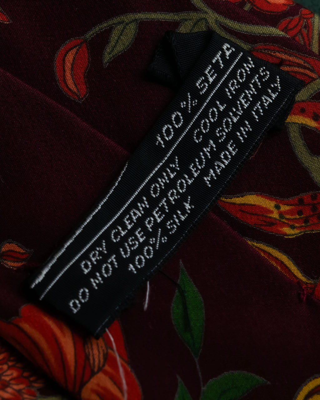 "GUCCI" Flower motif vintage logo design silk neck tie
