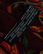"GUCCI" Flower motif vintage logo design silk neck tie