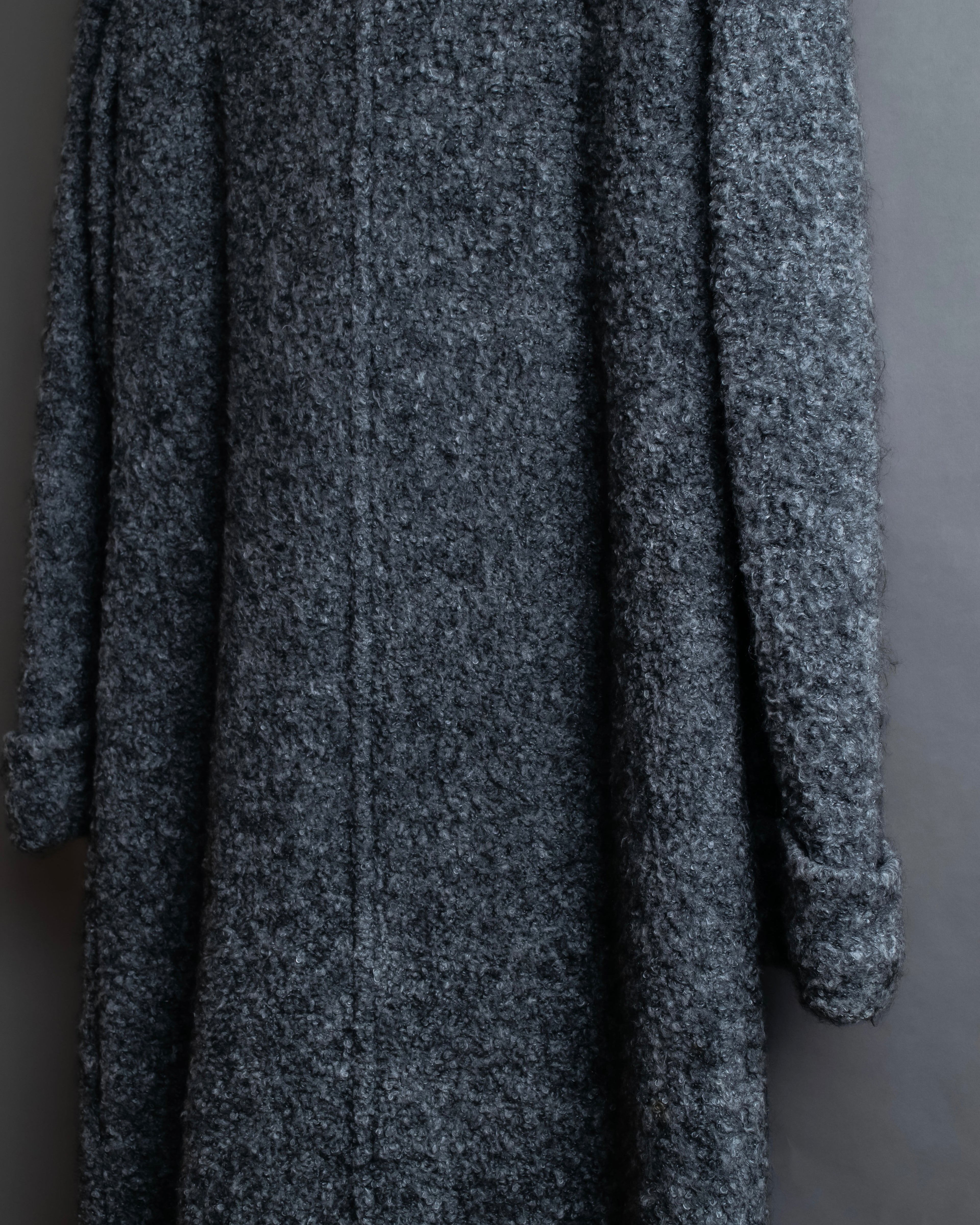 "YVES SAINT LAURENT" Double breasted belted brushedmaxi length chester coat