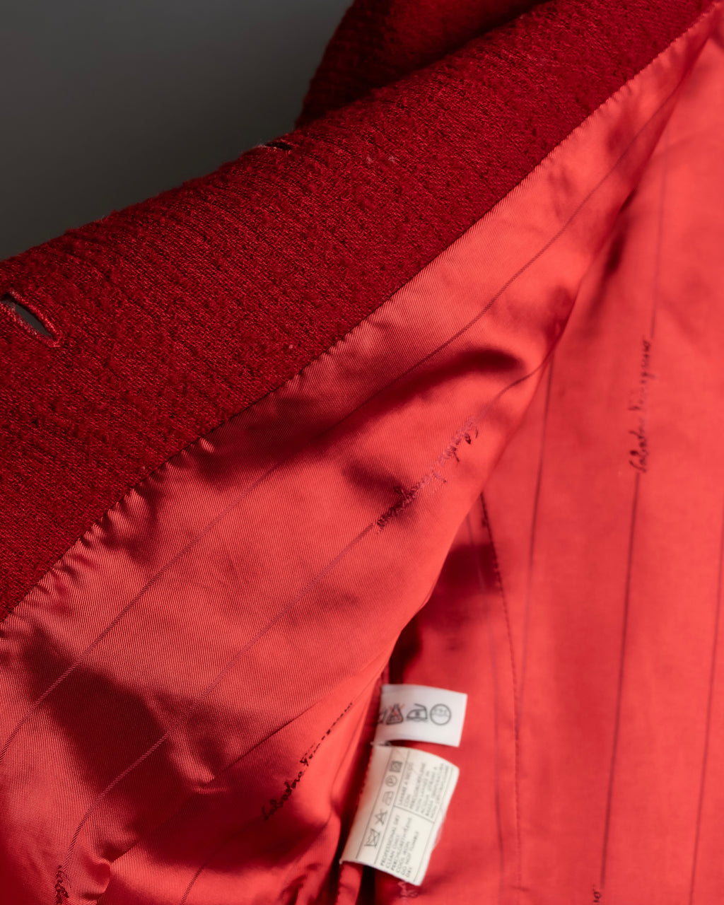 "Salvatore Ferragamo" Vivid red color wool mix tailored jacket