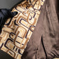 "PRADA" 1996fall Geometric pattern leather trim design mid length coat