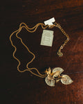 "Christian Dior" 70's-80's Sculptural leaf pendant necklace