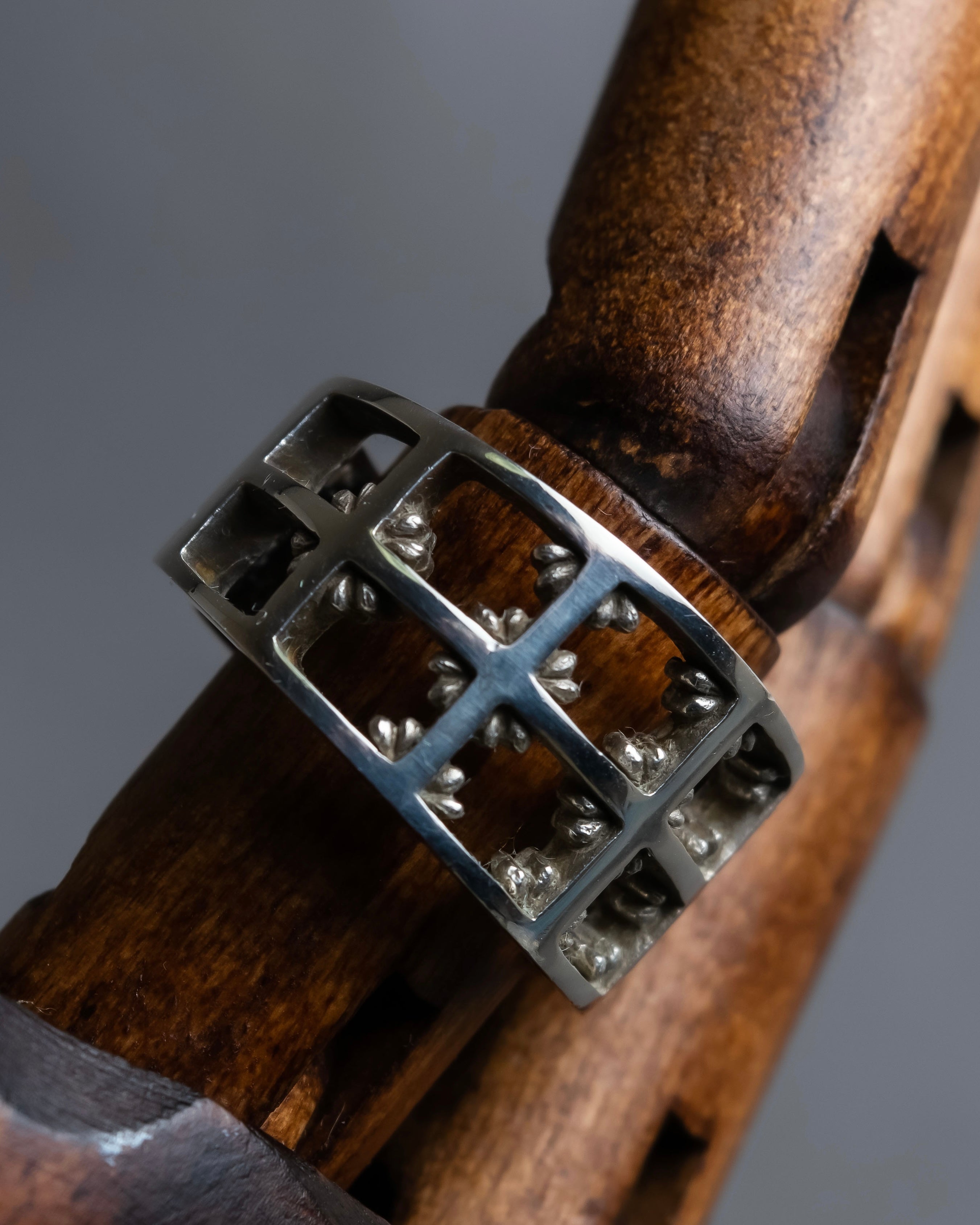 "Tiffany&Co" Silver 925 square cut edged ring