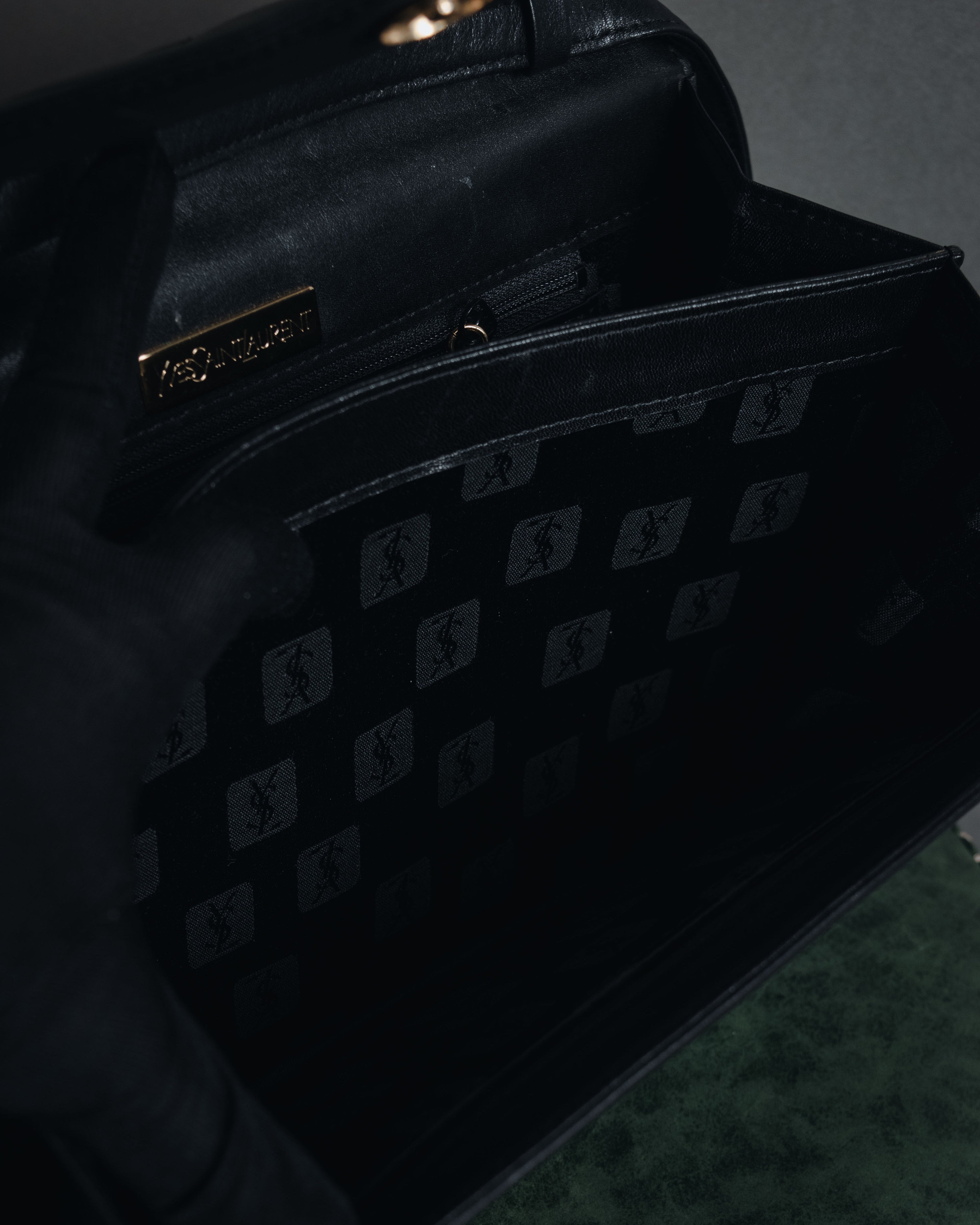 "Yves Saint Laurent" Late 80’s–early 90’s chevron quilted cassandre shoulder bag