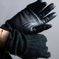 "HERMES" Leather switching design inner brushed feel gloves