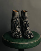 -SPECIAL- "Maison Margiela"2015's Tabi striped fabric ankle boots