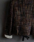 "PRADA" Multicolor mixed tweed short jacket