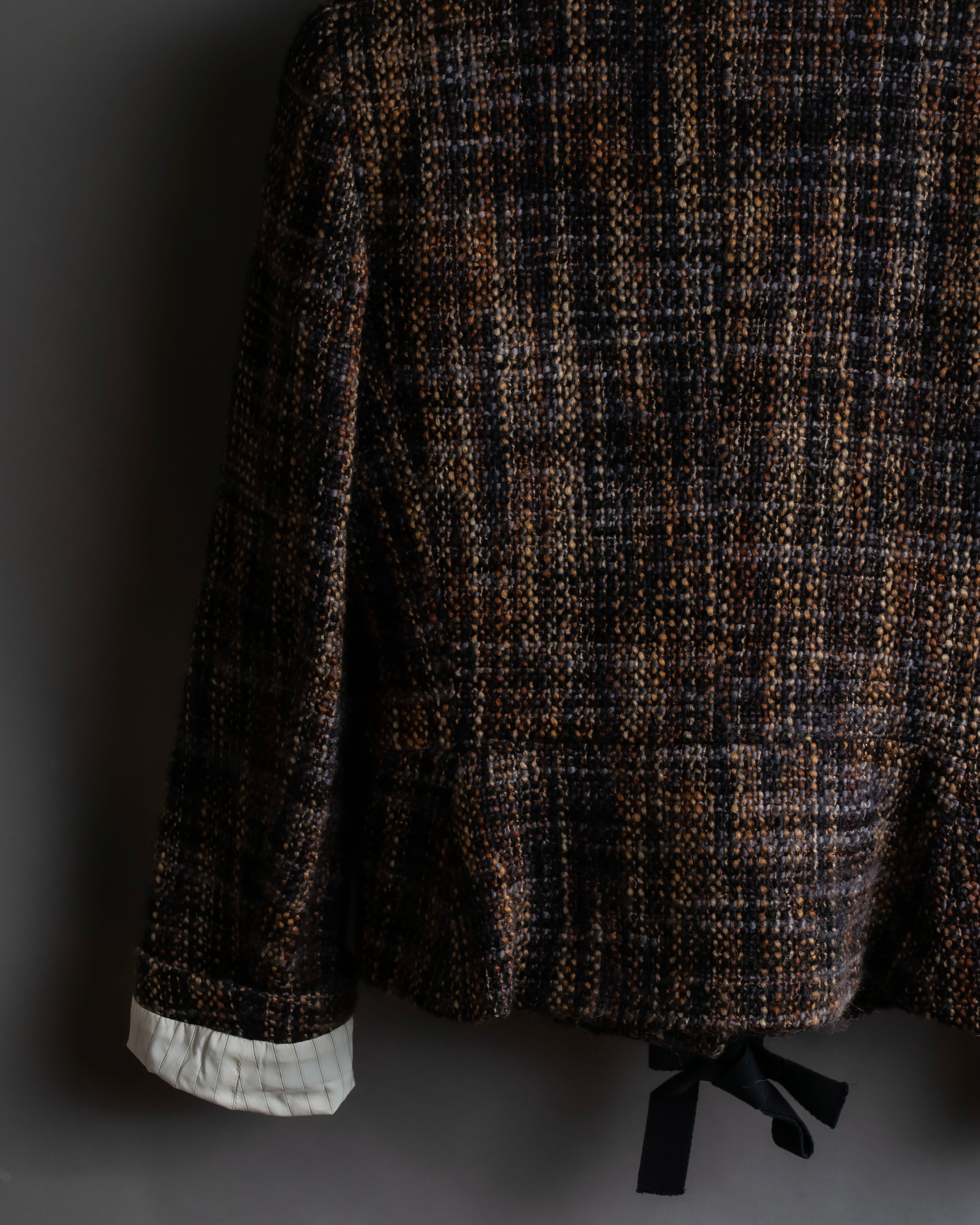 "PRADA" Multicolor mixed tweed short jacket