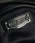 -SPECIAL- "MIU MIU" 00's-10's Glossy gathered leather handbag