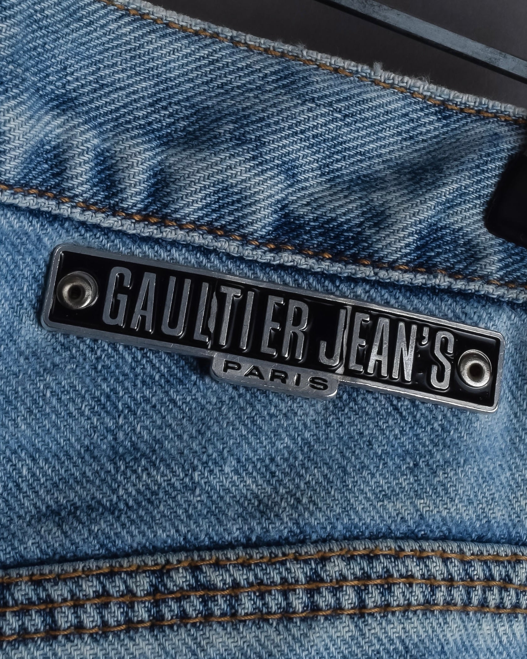 "JEAN PAUL GAULTIER JEANS" Beautiful fade button fly straight denim