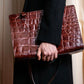 “Jean Paul Gautier” Crocodile-embossed business bag