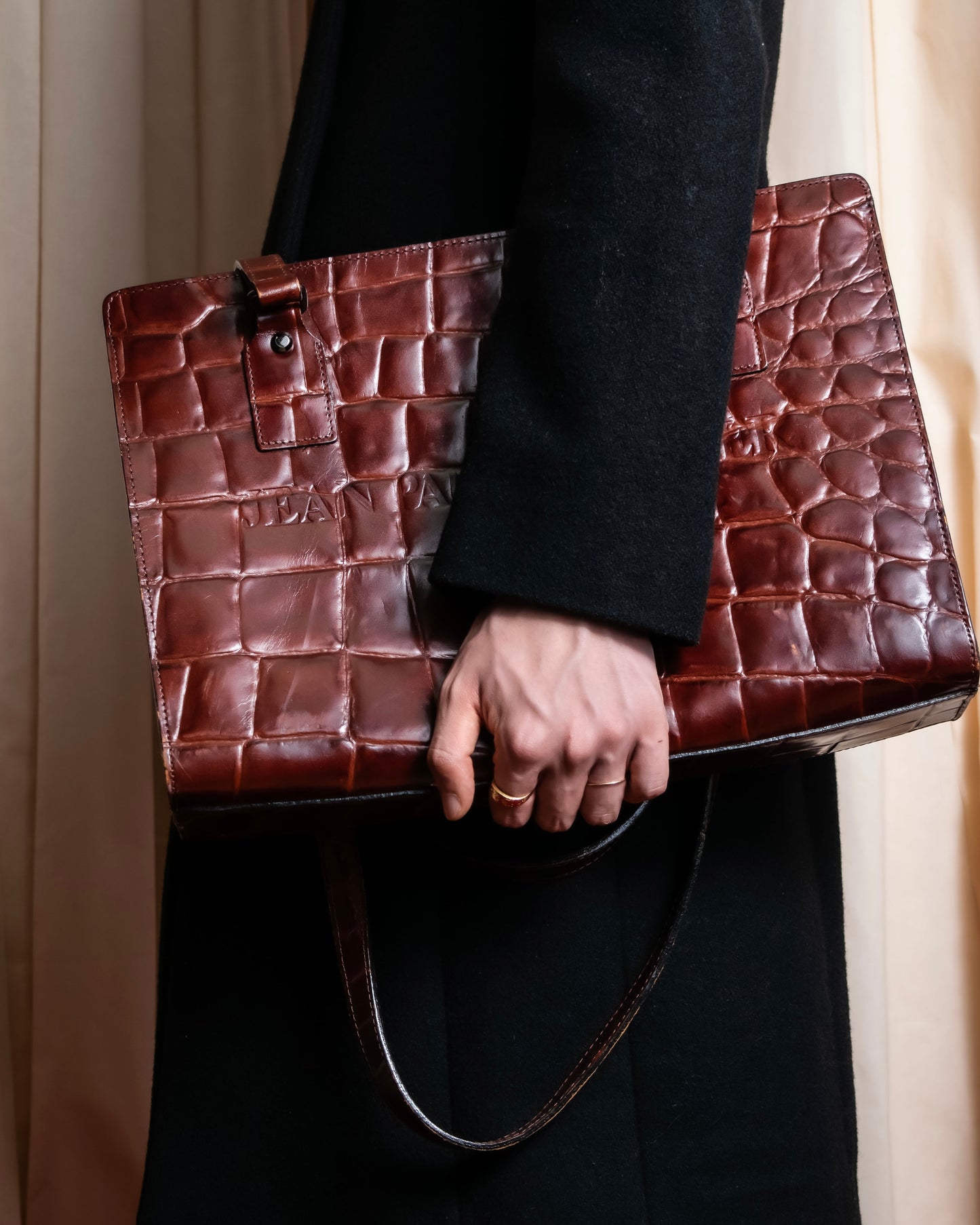 “Jean Paul Gautier” Crocodile-embossed business bag