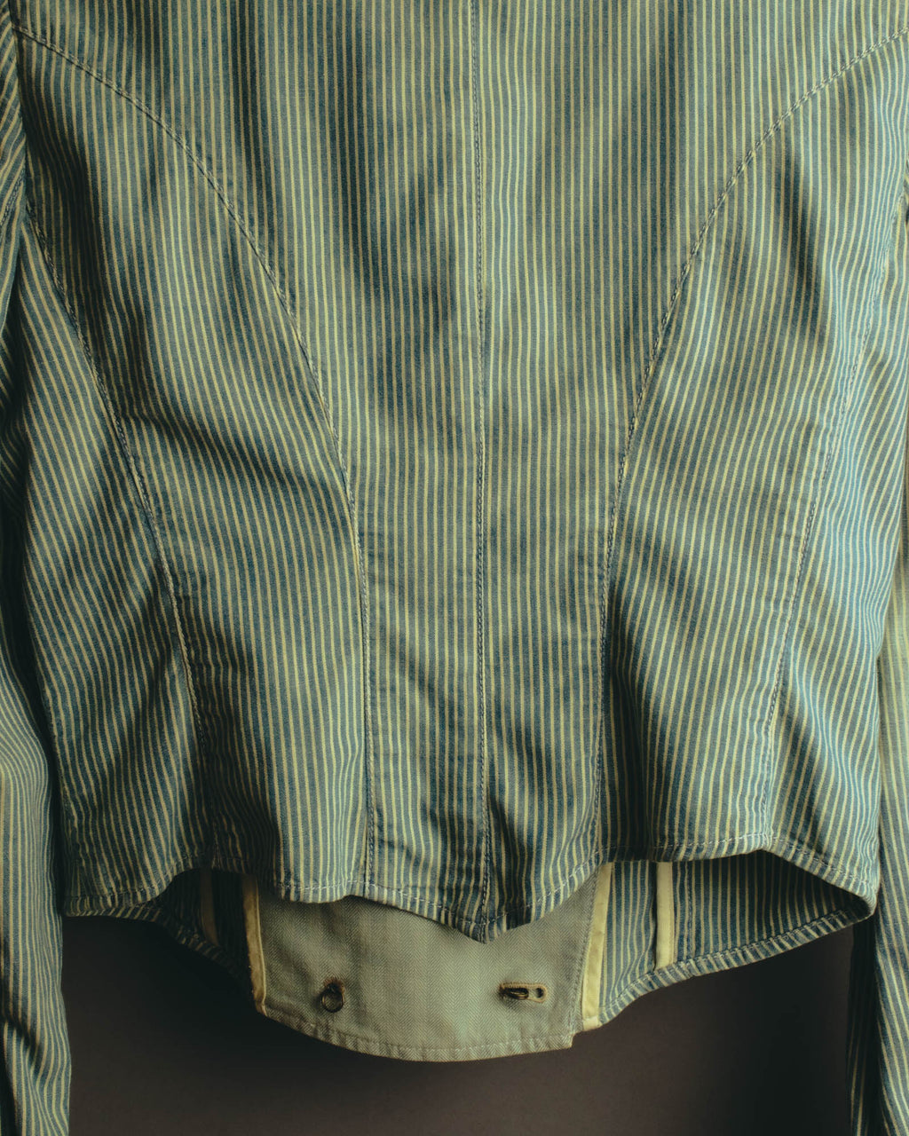 -SPECIAL- "Ralph Lauren" 00's Hickory stripe cotton double-breasted marine jacket