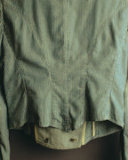 -SPECIAL- "Ralph Lauren" 00's Hickory stripe cotton double-breasted marine jacket