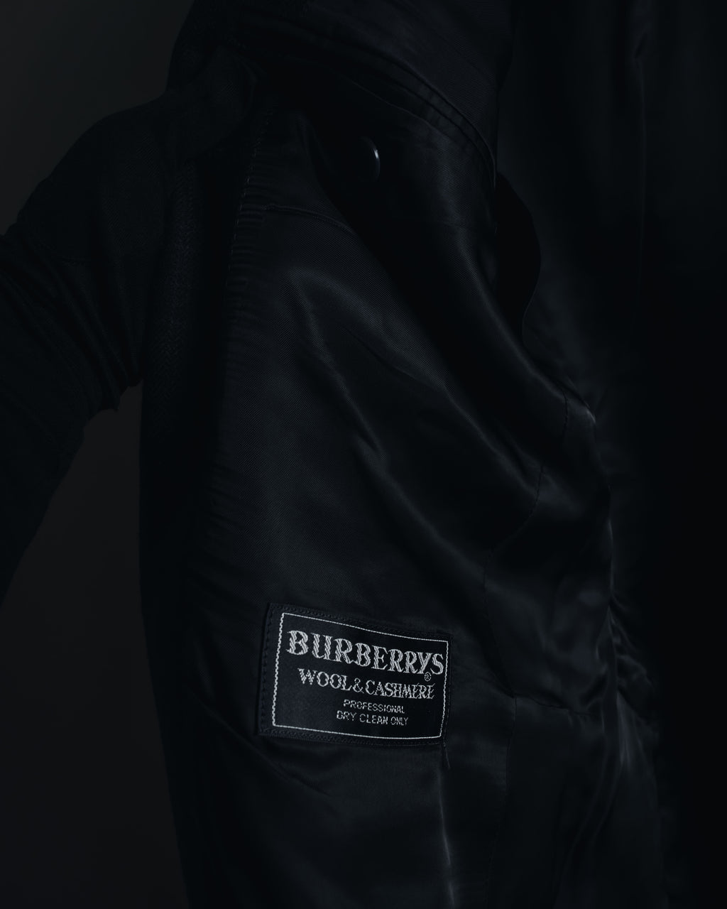 "Burberrys" 90’s dark check wool cashmere blend tailored jacket