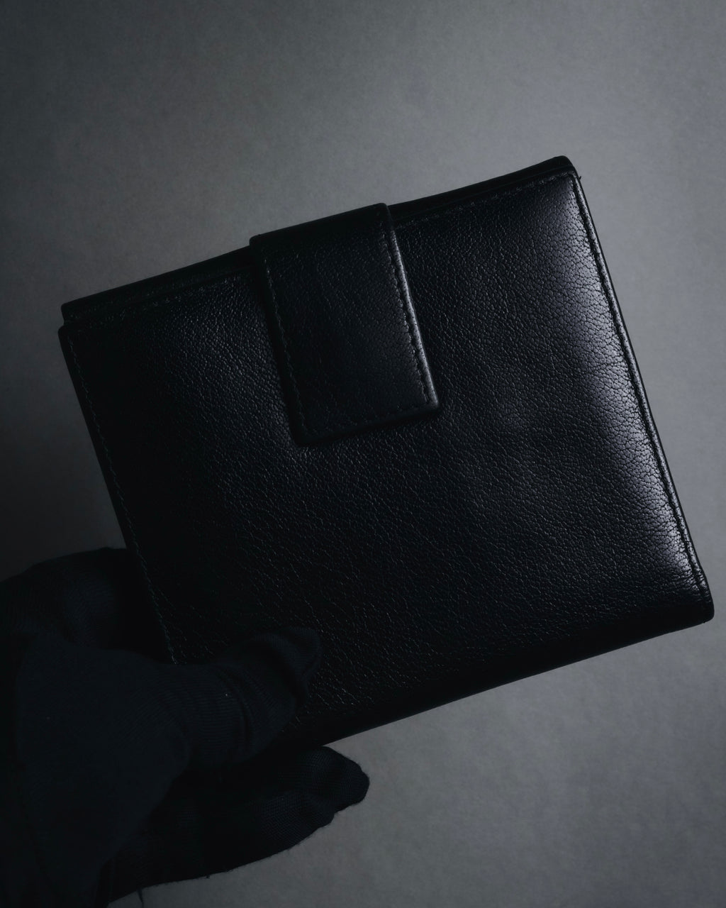 "YVES SAINT LAURENT" Stud-embellished monogram bi-fold wallet