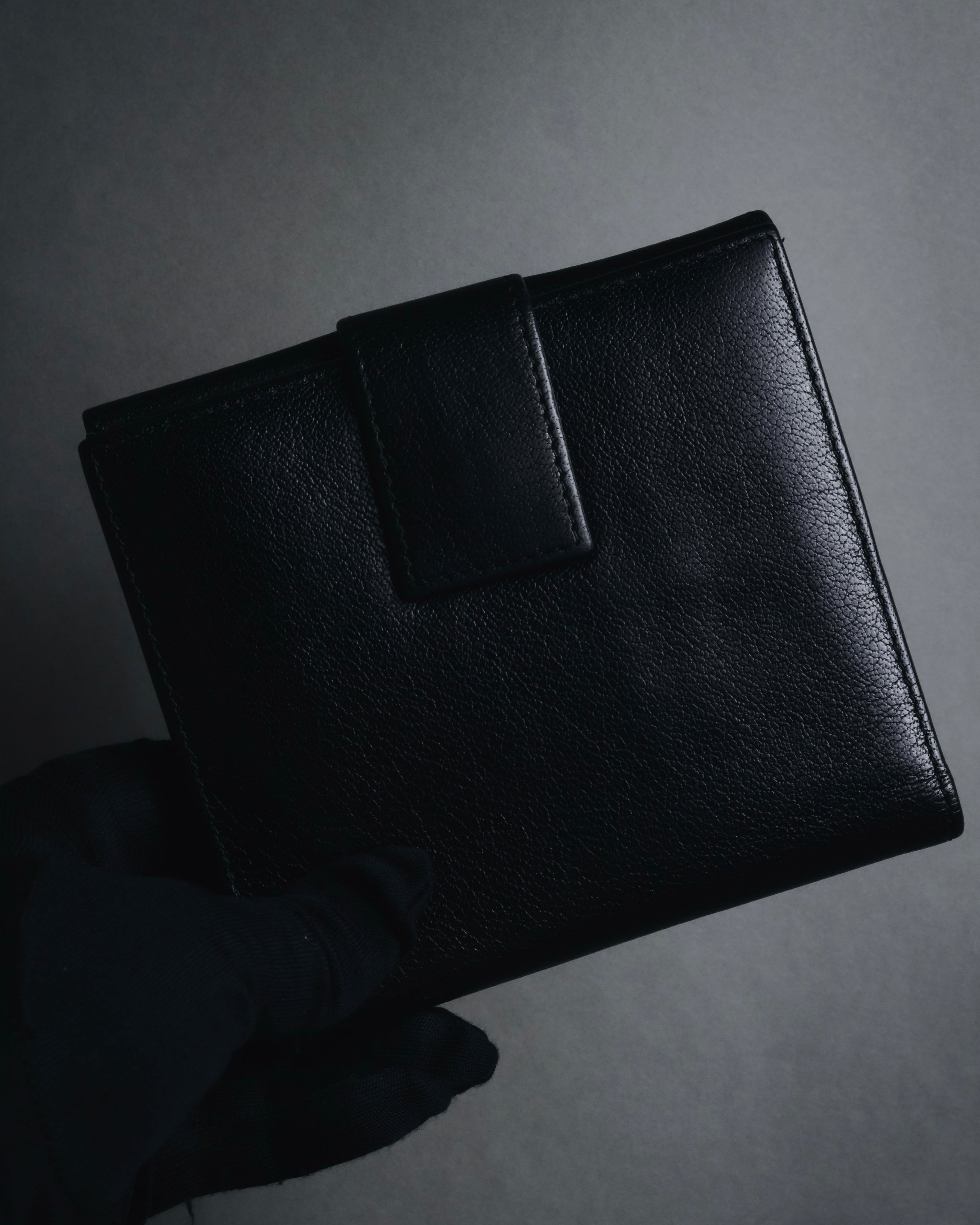 "YVES SAINT LAURENT" Stud-embellished monogram bi-fold wallet