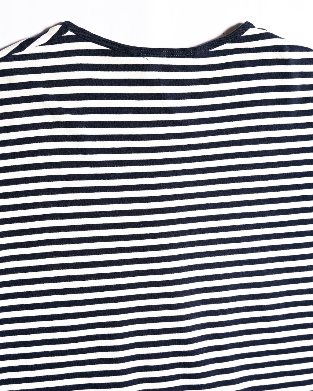 CÉLINE/ Classical Tight Fit Crew Neck Striped Top Navy × White