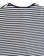CÉLINE/ Classical Tight Fit Crew Neck Striped Top Navy × White