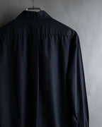"Yohji Yamamoto COSTUME d’HOMME" Minimal detail cotton poplin black shirt
