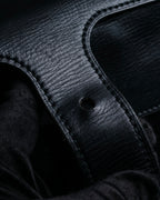 "GUCCI" Double flap design grained leather one-handle bag