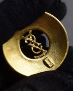 "YVES SAINT LAURENT" Embossed medallion YSL charm necklace