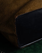 "YVES SAINT LAURENT" Hand-stitched design hair calf leather tote bag