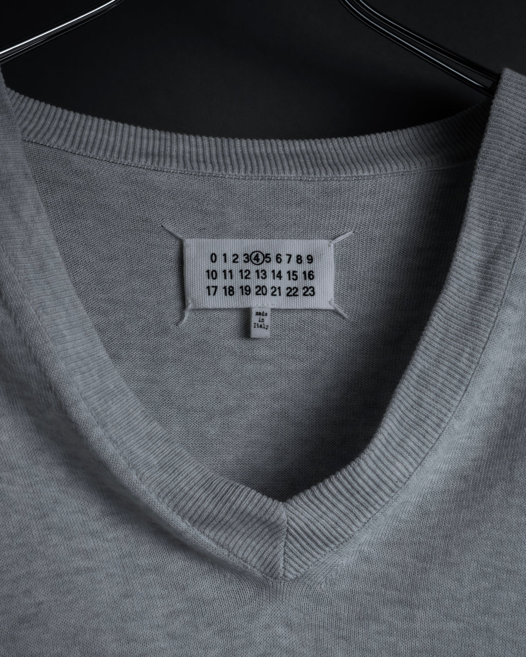 "Maison Margiela" 18SS elbow patch cotton v-neck knit