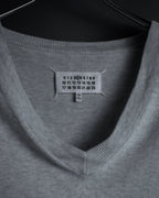 "Maison Margiela" 18SS elbow patch cotton v-neck knit