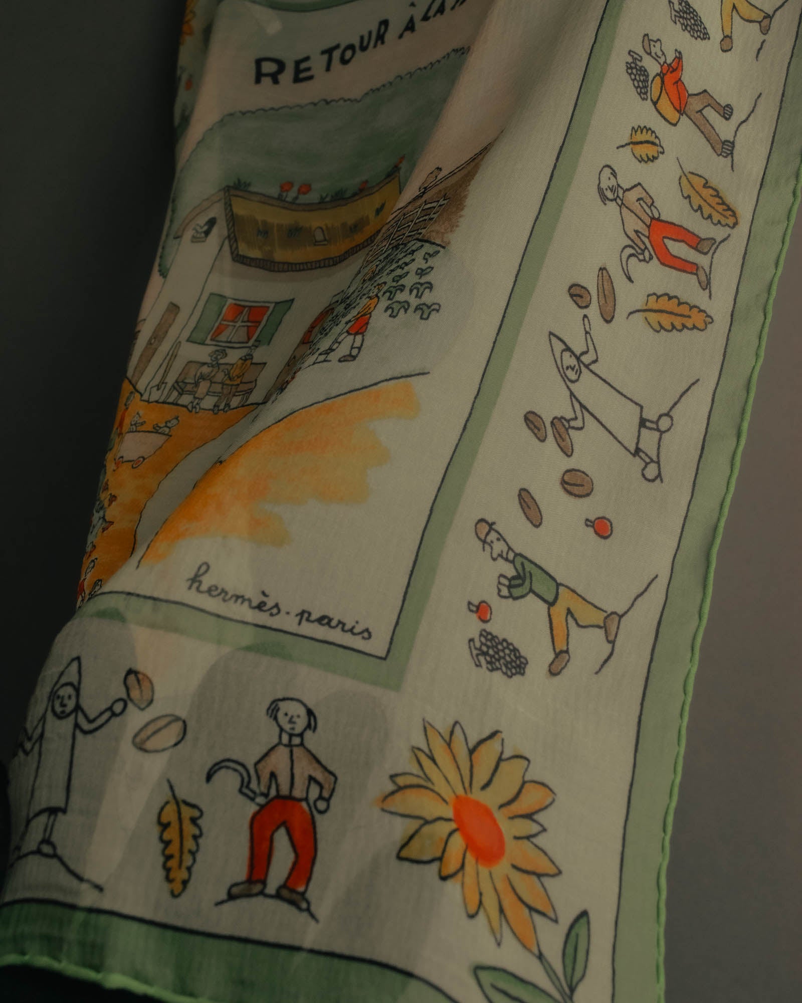 “HERMÈS” 90’s-10’s Retour à la terre silk scarf