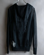 "sacai" Wig design sheer hooded pullover