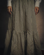 -SPECIAL- “Christian Dior” 2021 cruise striped linen silk tiered skirt