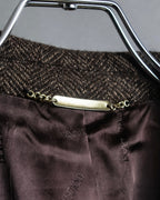 "Dolce &amp; Gabbana" Herringbone pattern slim shape chester coat