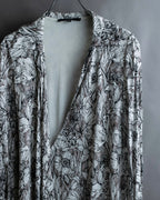 "GUCCI" Monotone floral print wrap dress