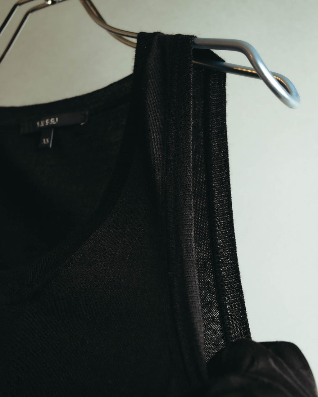 "GUCCI" 90's-10's Delicate lace-trim knit tank top