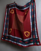 "GUCCI" Saddlery motif tartan silk scarf